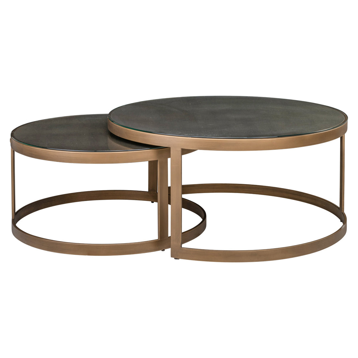 Salontafel Bloomville brass shagreen incl. glass tops (Set of 2)