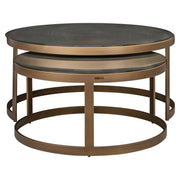 Salontafel Bloomville brass shagreen incl. glass tops (Set of 2)