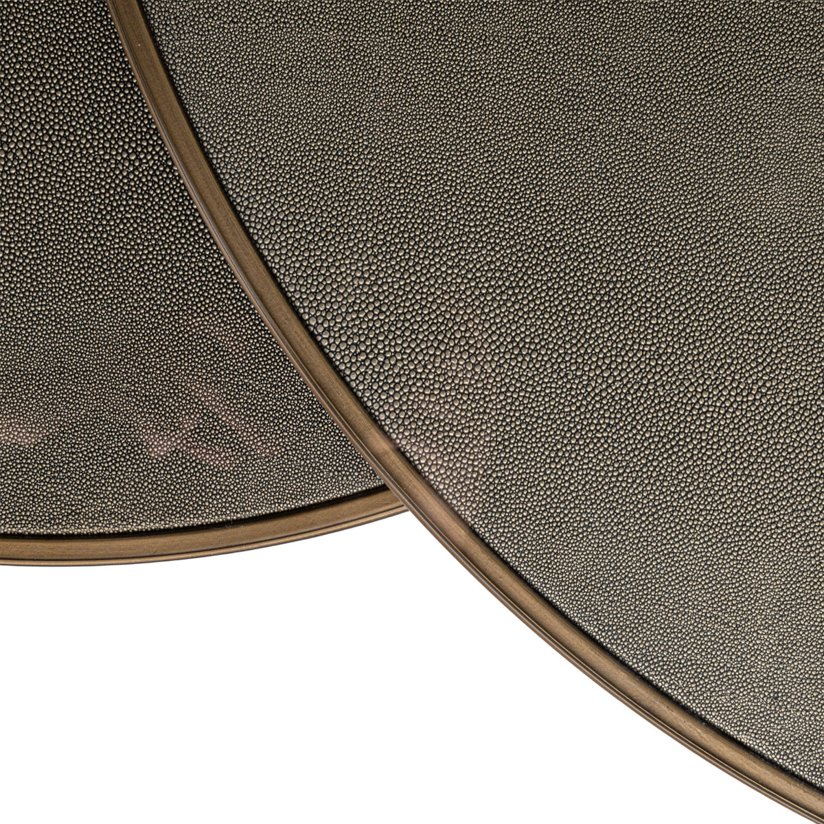 Salontafel Bloomville brass shagreen incl. glass tops (Set of 2)