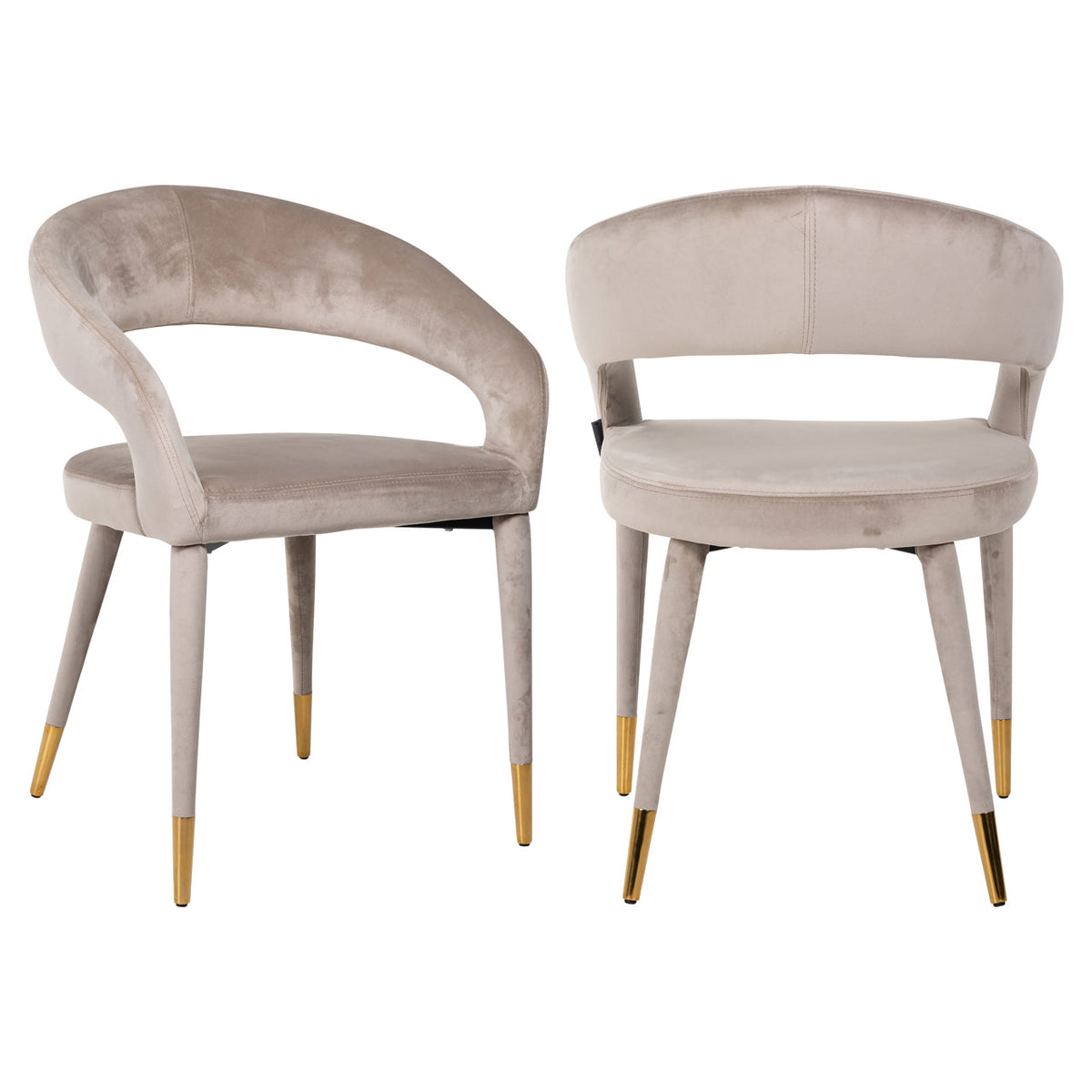 Eetkamerstoel Gia khaki velvet fire retardant