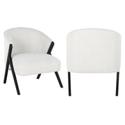 Lounge stoel Mia white bouclé
