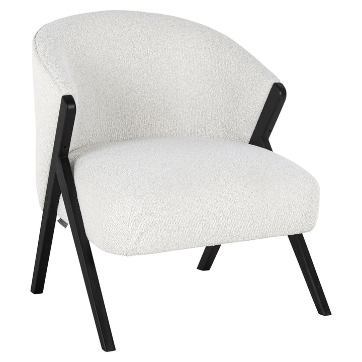 Lounge stoel Mia white bouclé