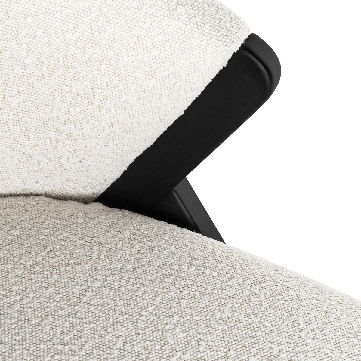 Lounge stoel Mia white bouclé