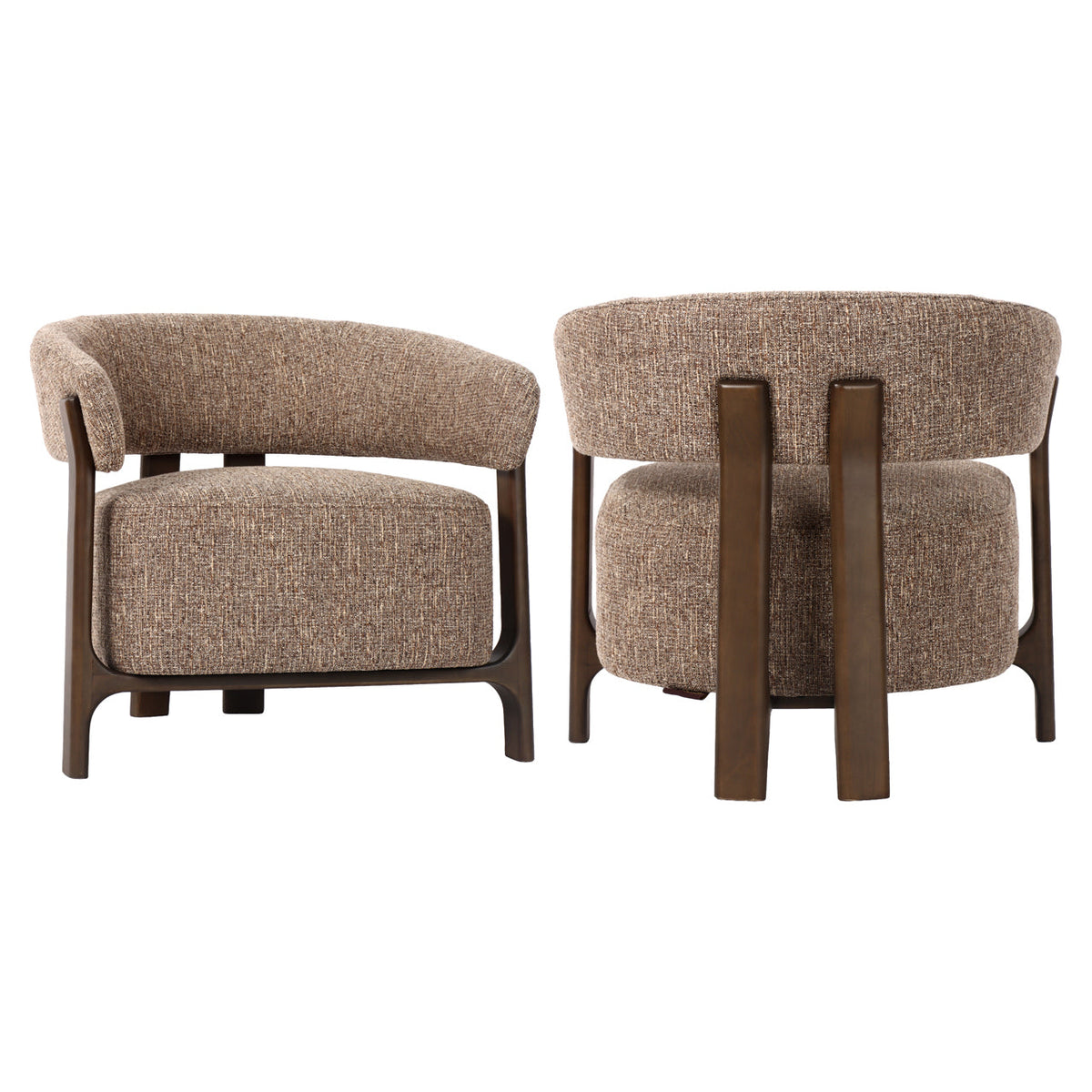 Lounge stoel Dalara brown tweed