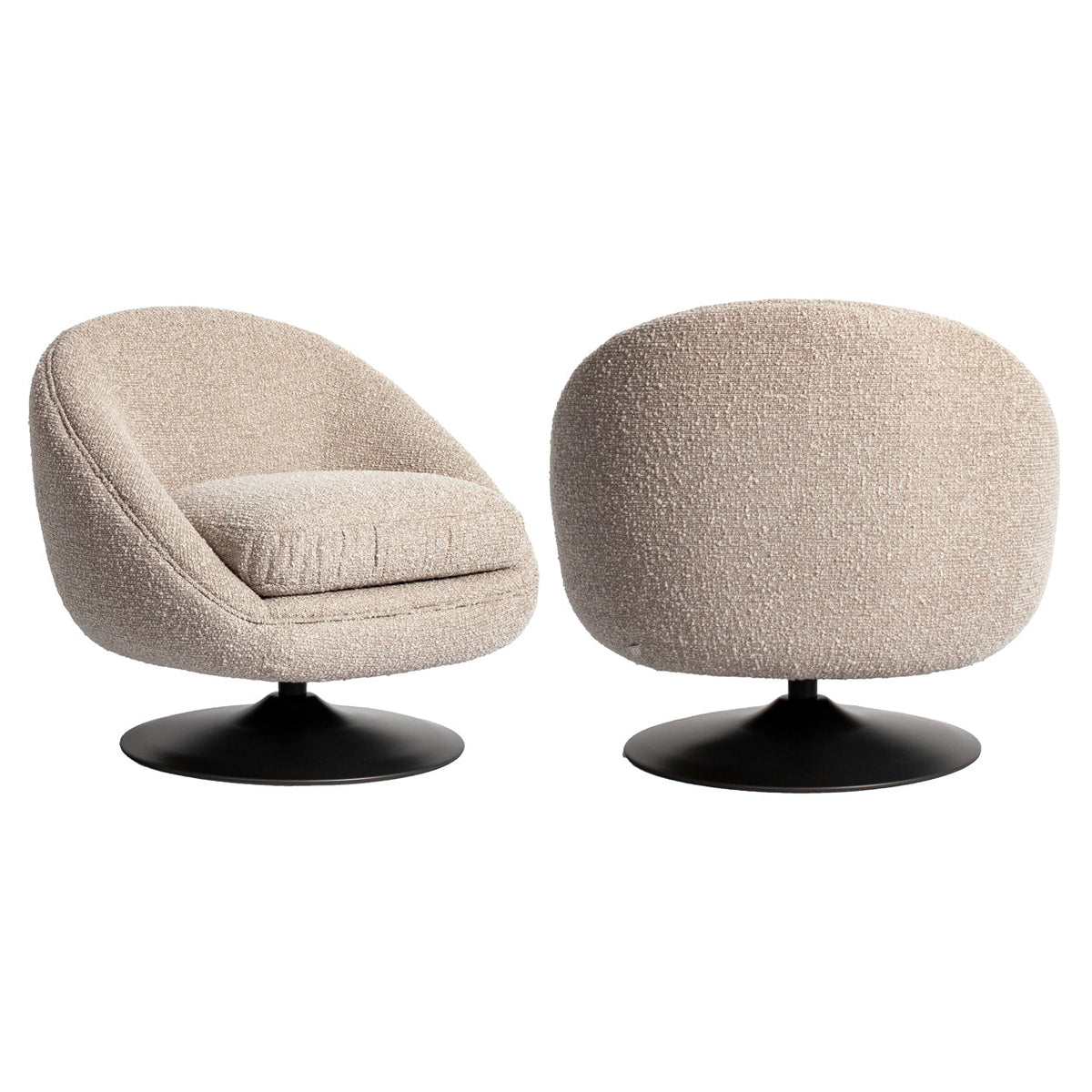 Lounge stoel Nodo natural chunky swivel
