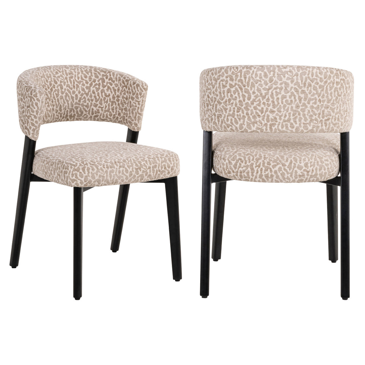Eetkamerstoel Zeno beige leopard
