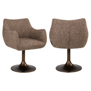 Eetkamerstoel Aldo brown tweed swivel
