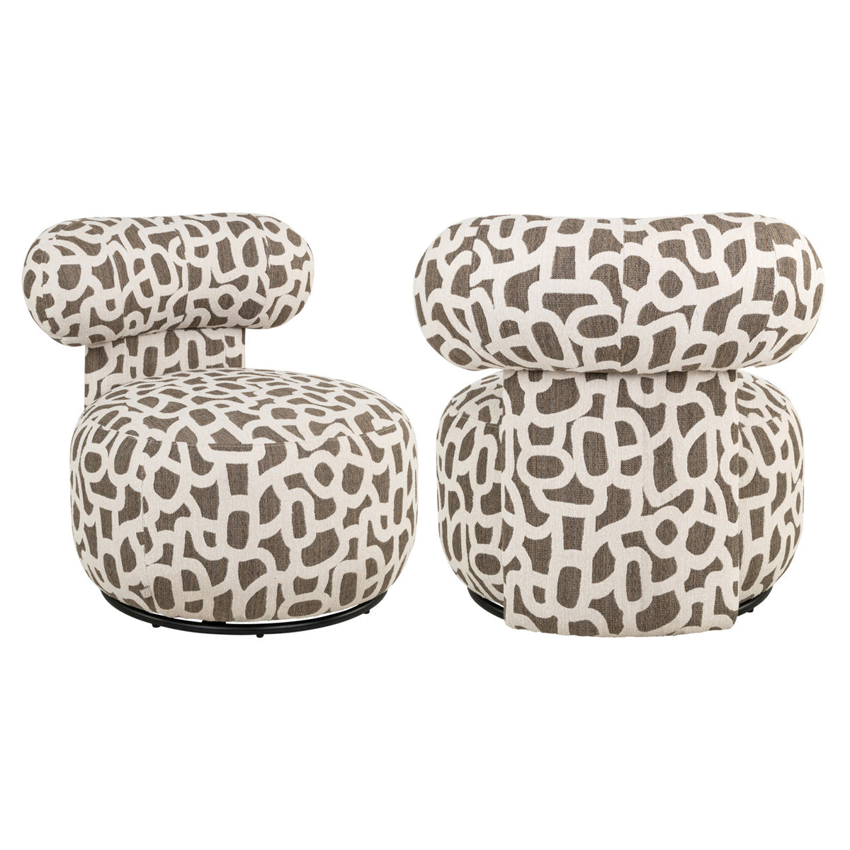 Lounge stoel Kaya weave brown swivel
