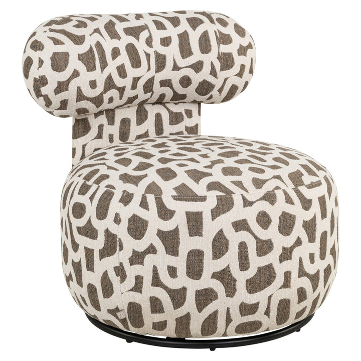 Lounge stoel Kaya weave brown swivel