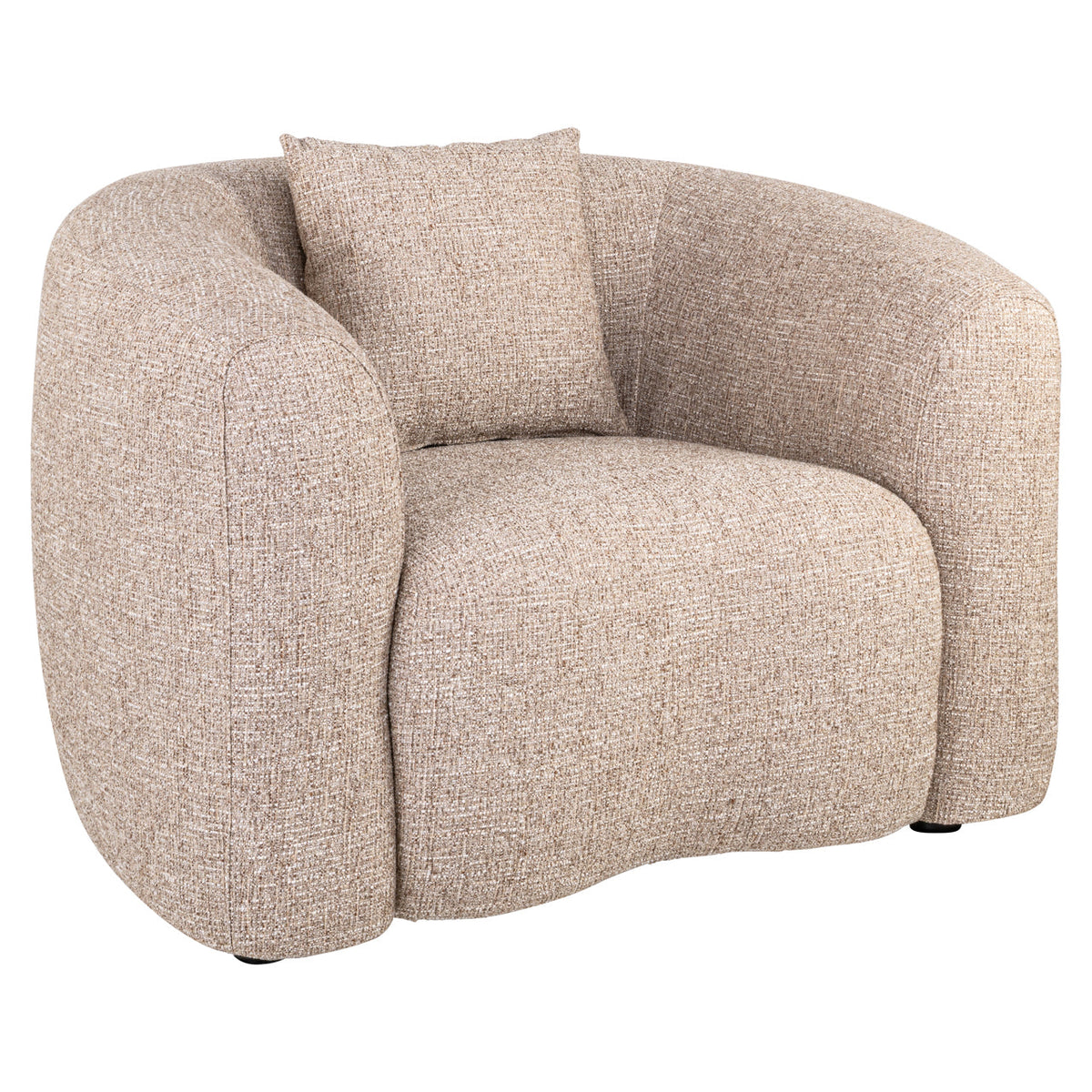 Lounge stoel Luxandra sand tweed fire retardant