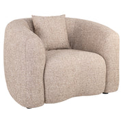 Lounge stoel Luxandra sand tweed fire retardant