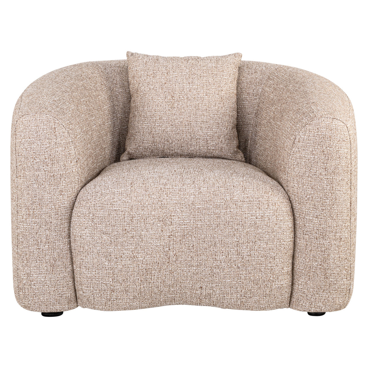 Lounge stoel Luxandra sand tweed fire retardant