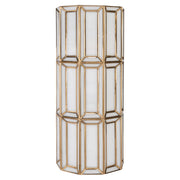 Wandlamp Opal brass antique