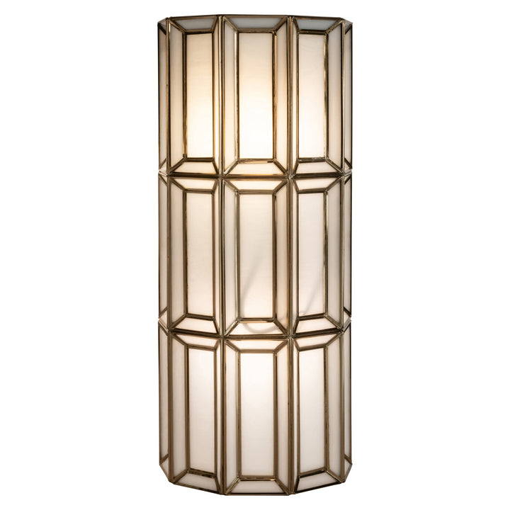 Wandlamp Opal brass antique