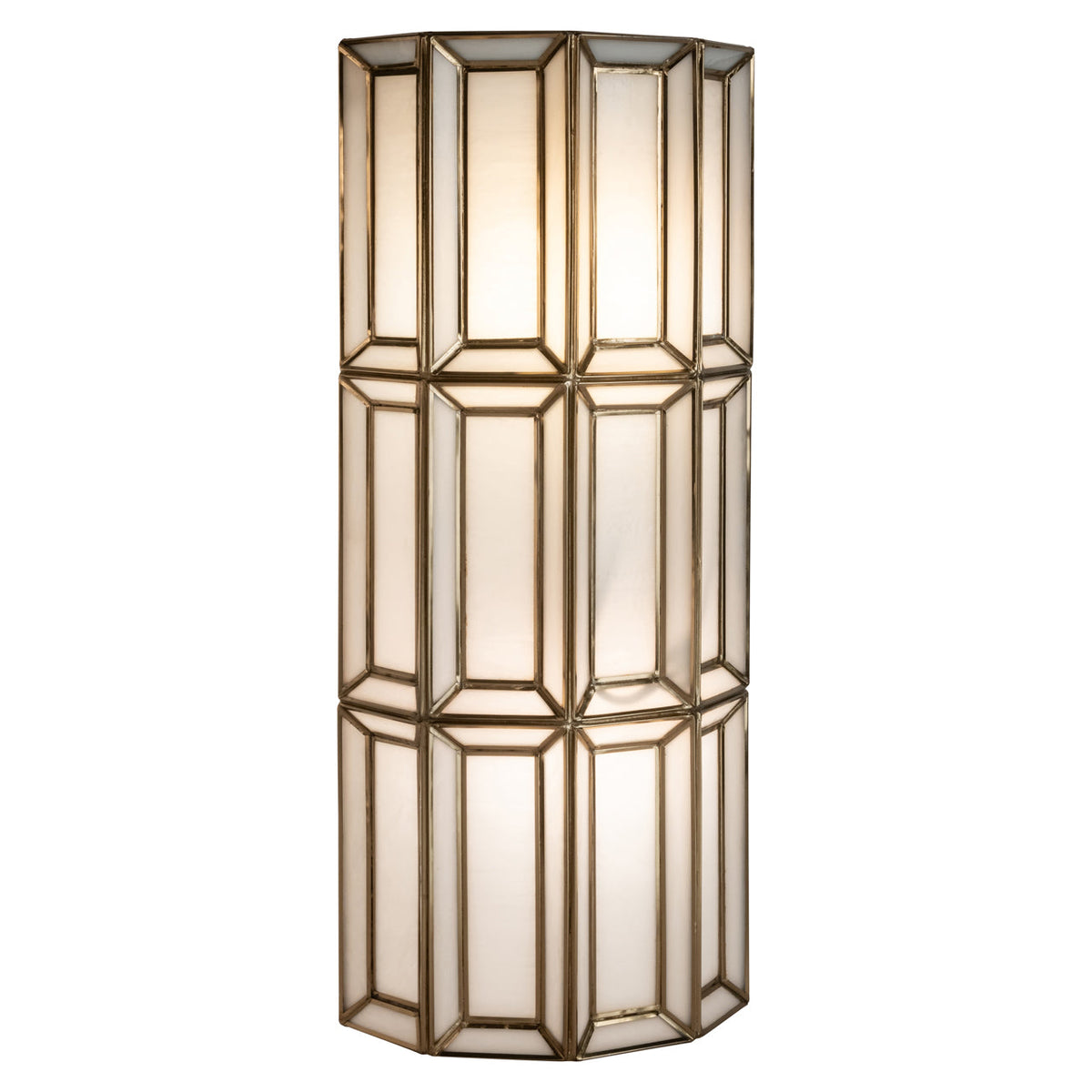 Wandlamp Opal brass antique