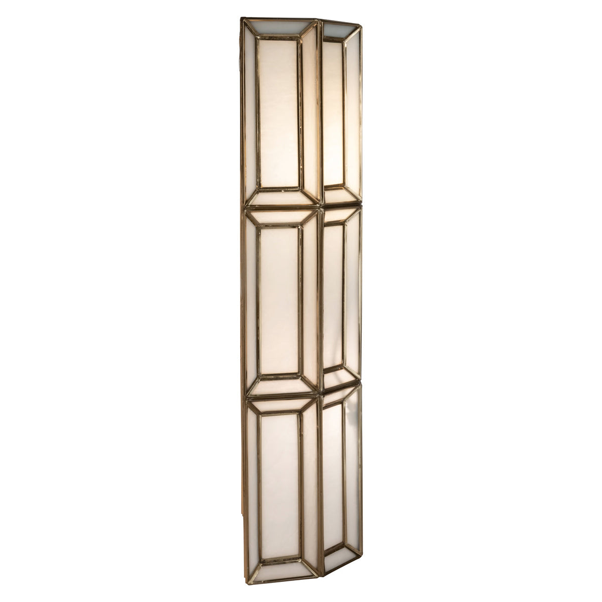 Wandlamp Opal brass antique