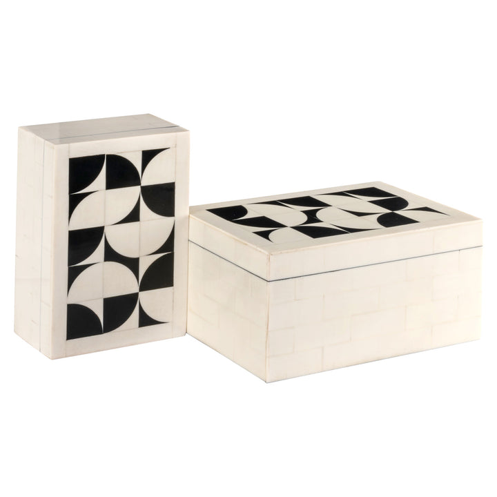 Opbergdoos Flake white (Set of 2)