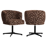 Eetkamerstoel Dinan brown labyrinth fire retardant swivel