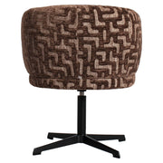 Eetkamerstoel Dinan brown labyrinth fire retardant swivel