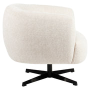 Lounge stoel Estelle beige blockweave swivel