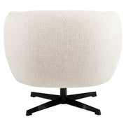 Lounge stoel Estelle beige blockweave swivel