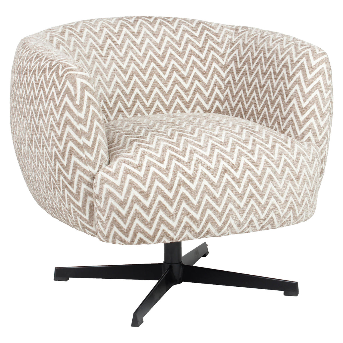 Lounge stoel Estelle sand chevron swivel