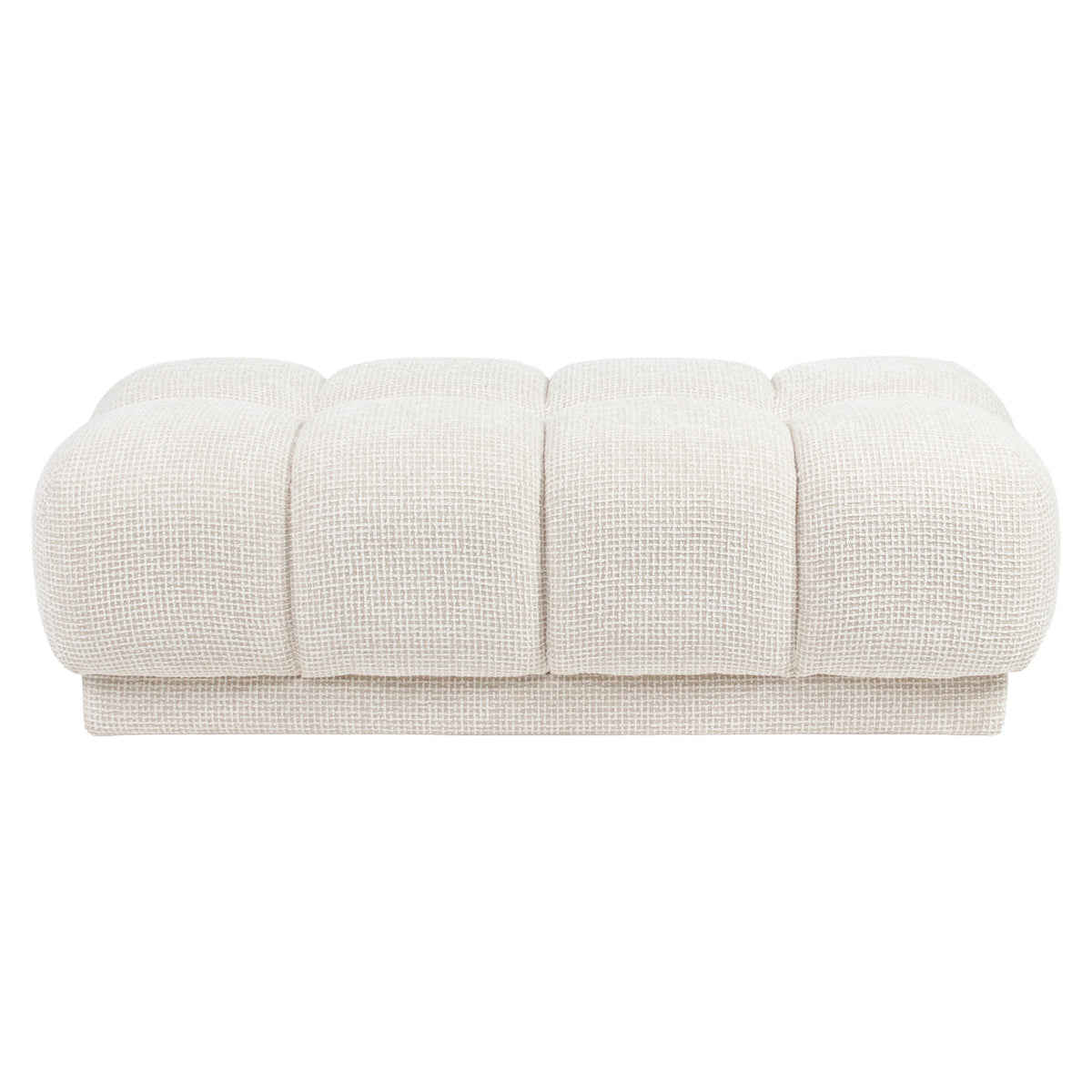 Poef & Voetenbank Noah beige blockweave