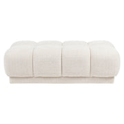 Poef & Voetenbank Noah beige blockweave