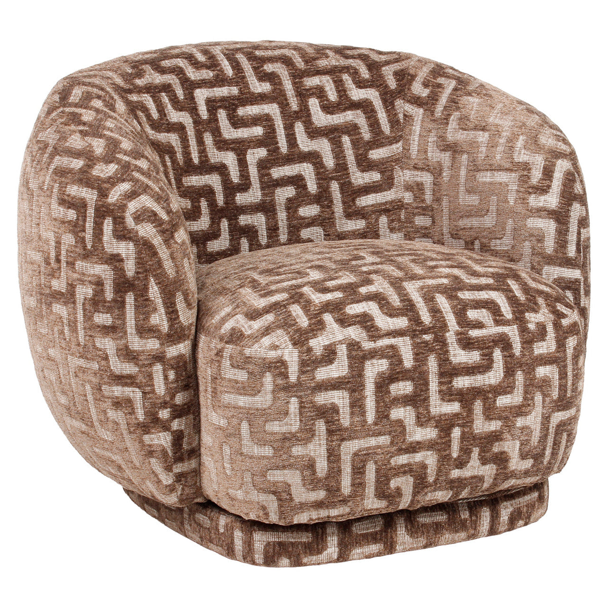 Lounge stoel Negreslo brown labyrinth swivel