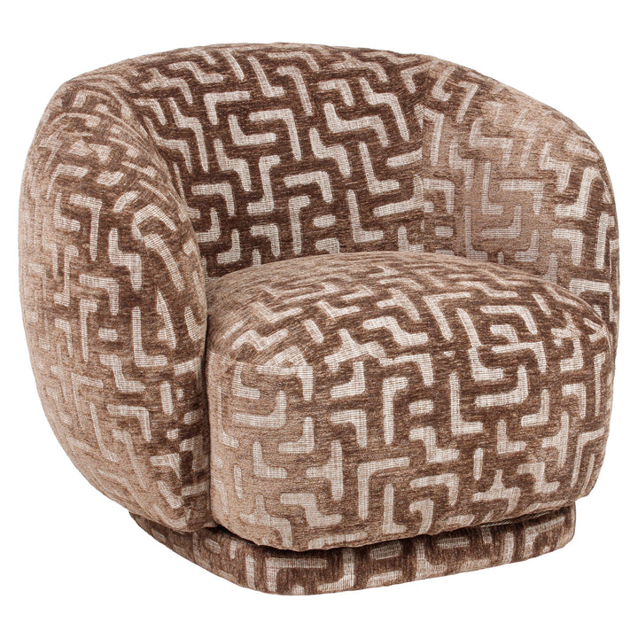 Lounge stoel Negreslo brown labyrinth swivel