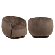 Lounge stoel Negreslo brown fluffy swivel