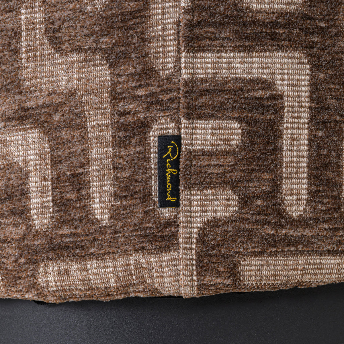 Poef & Voetenbank Lexie brown labyrinth 45Ø