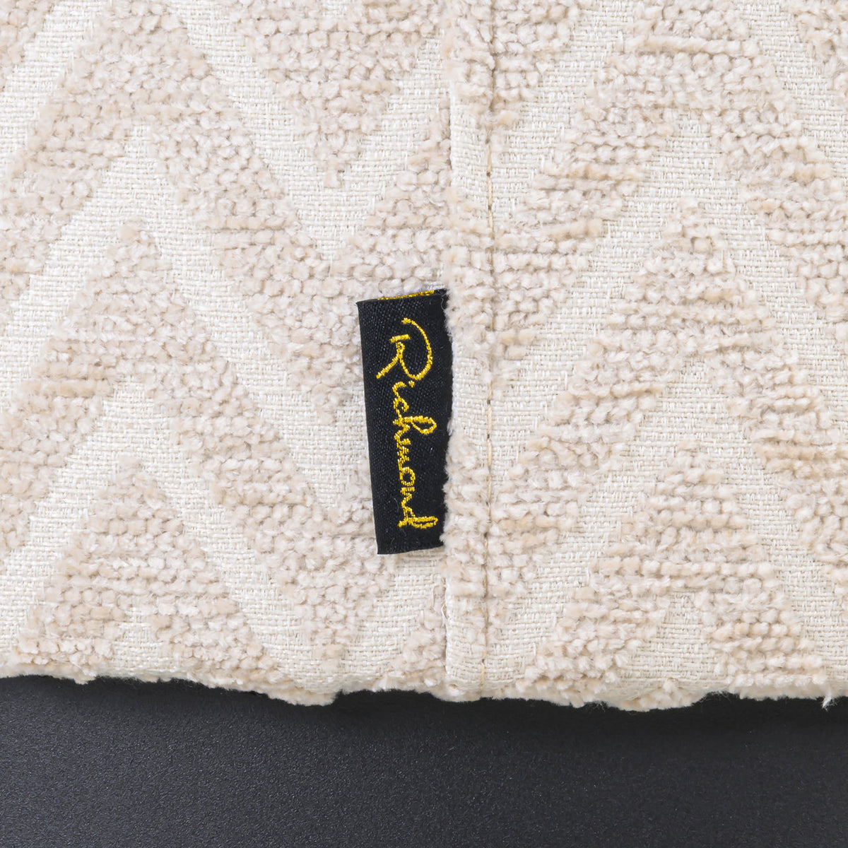 Poef & Voetenbank Lexie beige chevron 45Ø