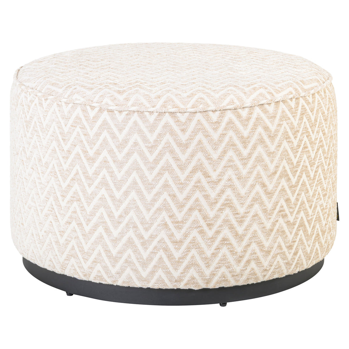 Poef & Voetenbank Lexie beige chevron 70Ø