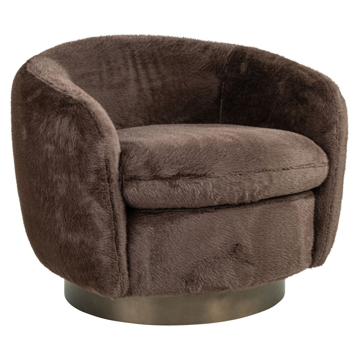 Lounge stoel Colmar chocolat fluffy swivel