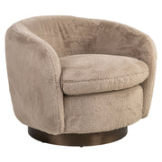 Lounge stoel Colmar khaki fluffy swivel