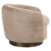 Lounge stoel Colmar khaki fluffy swivel