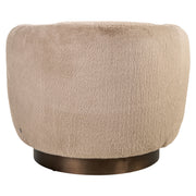 Lounge stoel Colmar khaki fluffy swivel