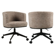 Eetkamerstoel Rochenne mocca linear swivel on wheels