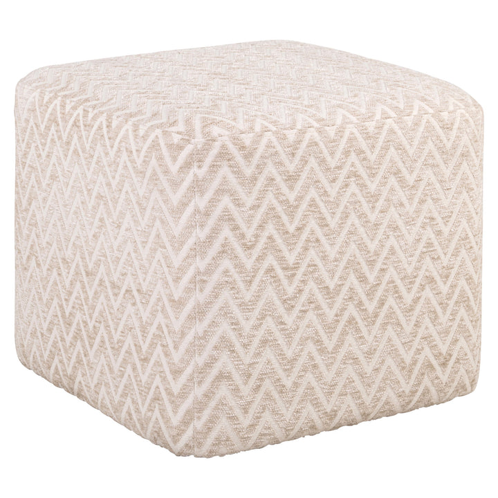Poef & Voetenbank Ciela beige chevron
