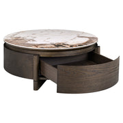 Salontafel Langford brown 90Ø 1-drawer
