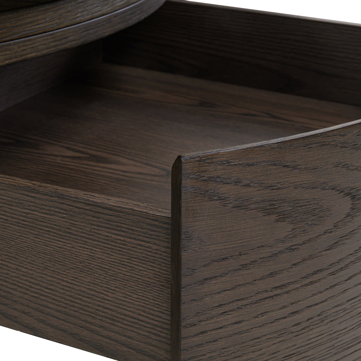 Salontafel Langford brown 90Ø 1-drawer