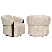 Lounge stoel Marina natural softweave swivel fire retardant