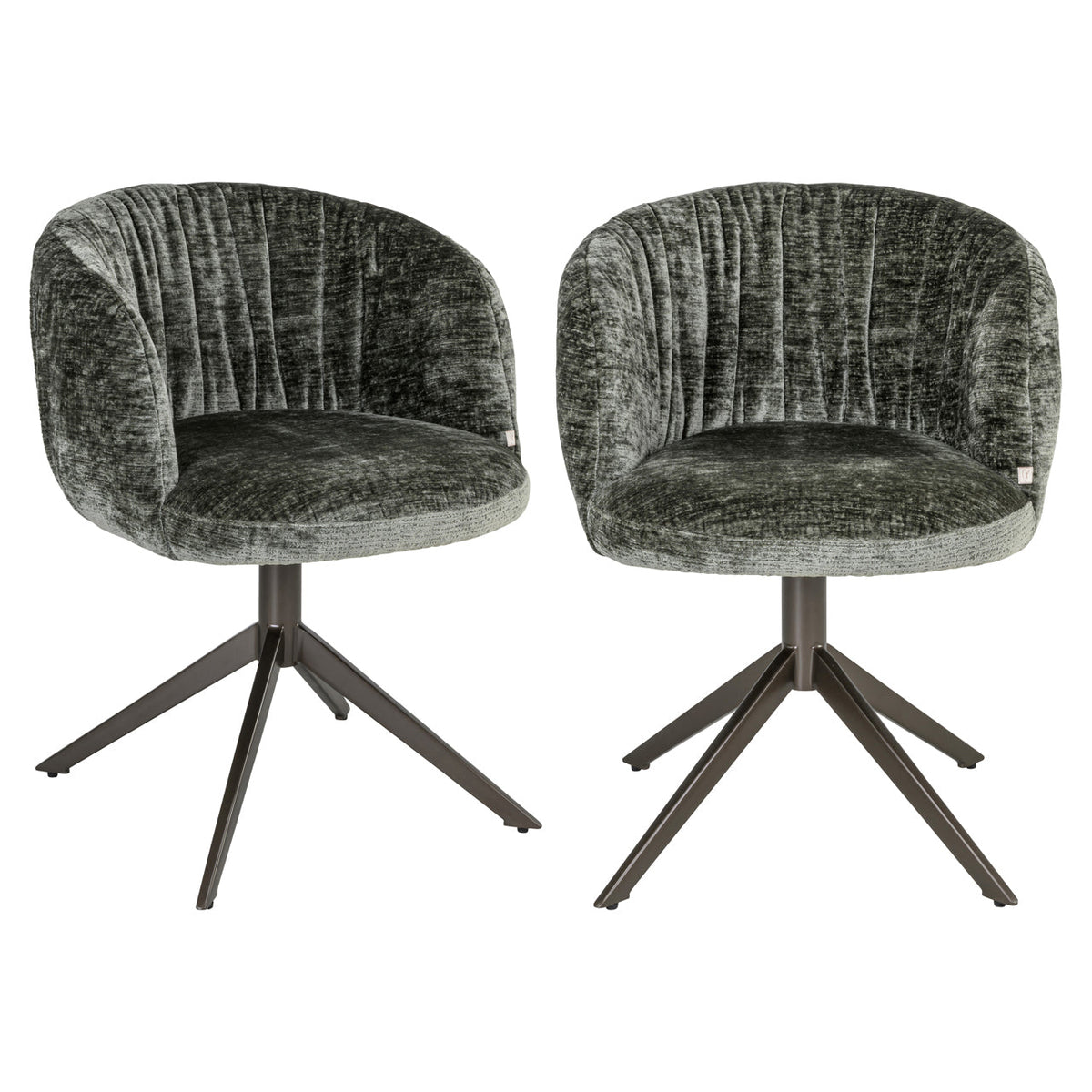 Eetkamerstoel Cassi sage chenille swivel