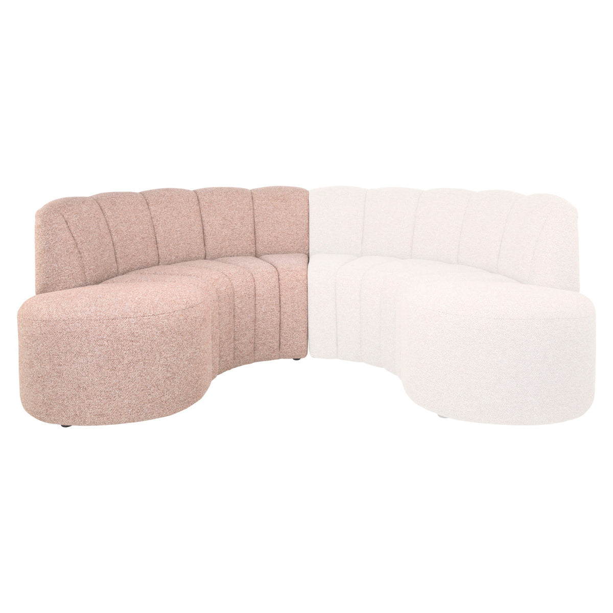 Eetkamer bank Landmark customized open end left round - fully upholstered