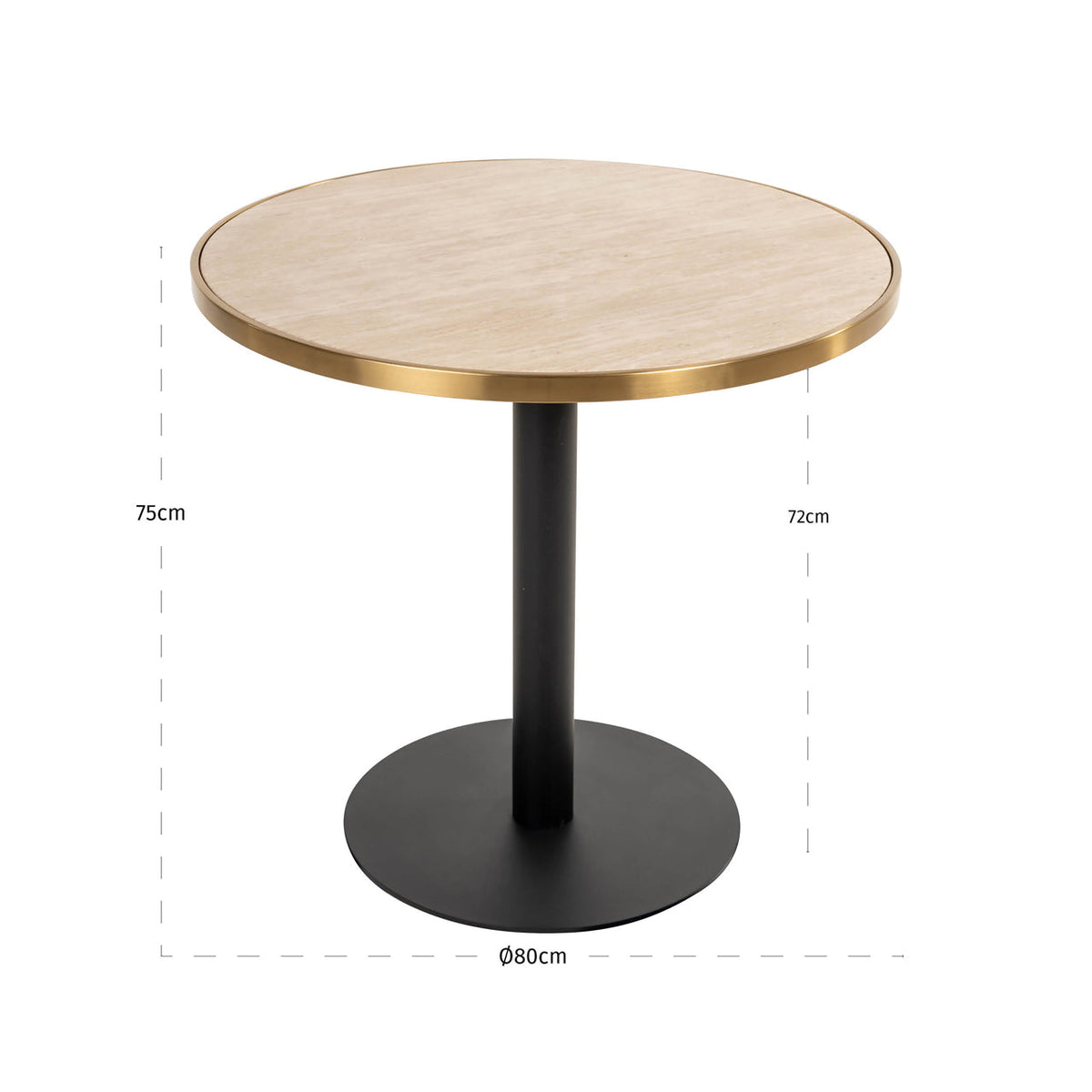 Bistrotafel Brazza beige 80Ø