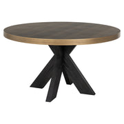 Eettafel Bloomville brass shagreen incl. glass top 140Ø