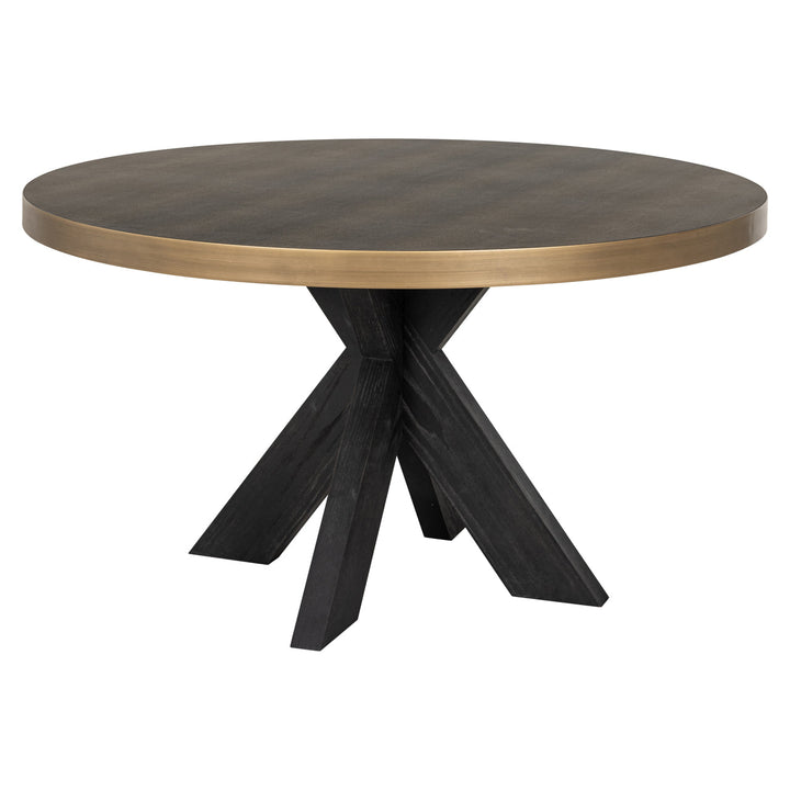 Eettafel Bloomville brass shagreen incl. glass top 140Ø