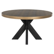 Eettafel Bloomville brass shagreen incl. glass top 140Ø