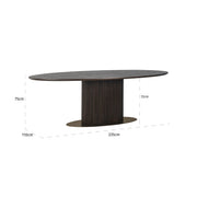 Eettafel Luxor brown oval 235